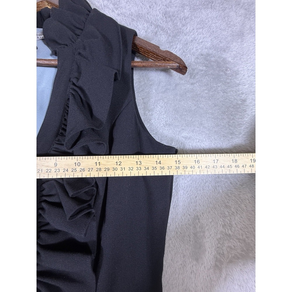 Andrew Marc Ruffle Sleeveless Dress XS Collar Black Classic Little‎ Black Dress - Picture 11 of 12